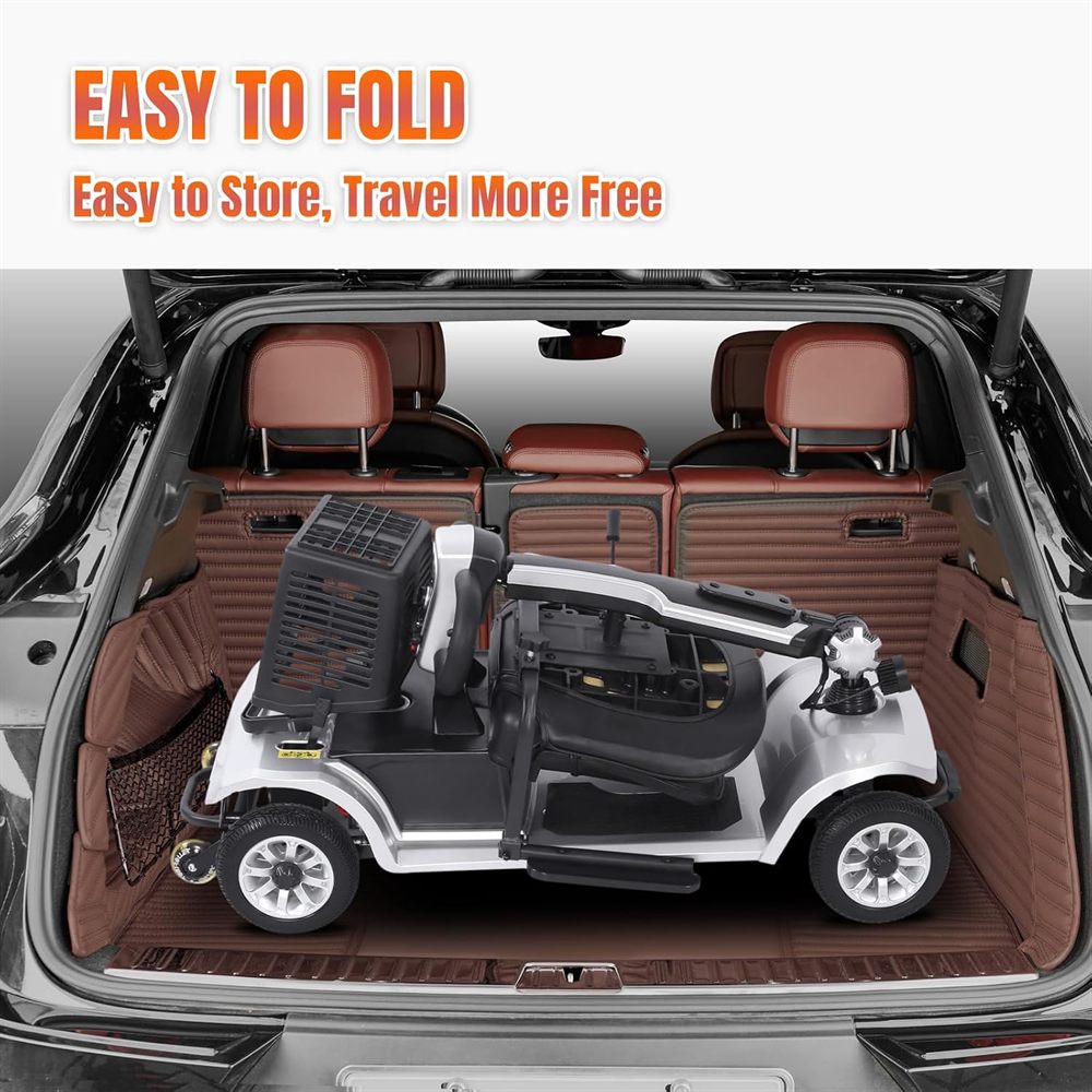 Confort scooter folded in a car trunk
