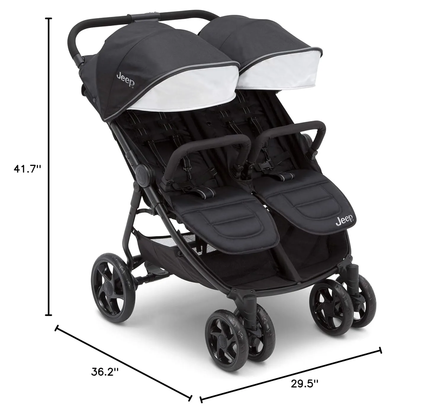 Double stroller folded for the car