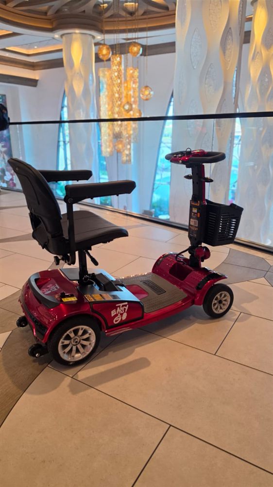 Easy Go Orlando mobility scooters ready at a Disney World resort lobby