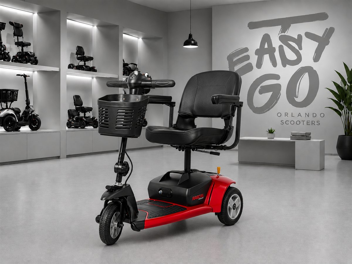 3-Wheel Standard mobility scooter in the Easy Go Orlando showroom